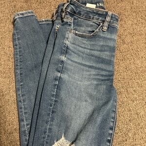 American Eagle Outfitters Distressed Blue Skinny Jeans
